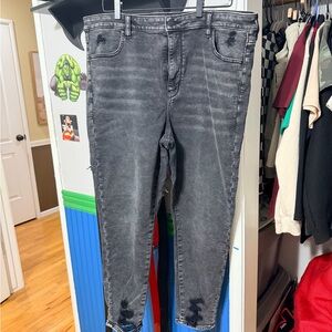 AE Stylish Black Distressed Women's Jeans